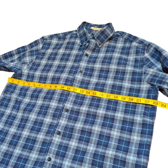 L.L. Bean Traditional Fit Plaid Shirt Men M  Blue Button-Up 100% Cotton Classic - Picture 5 of 6